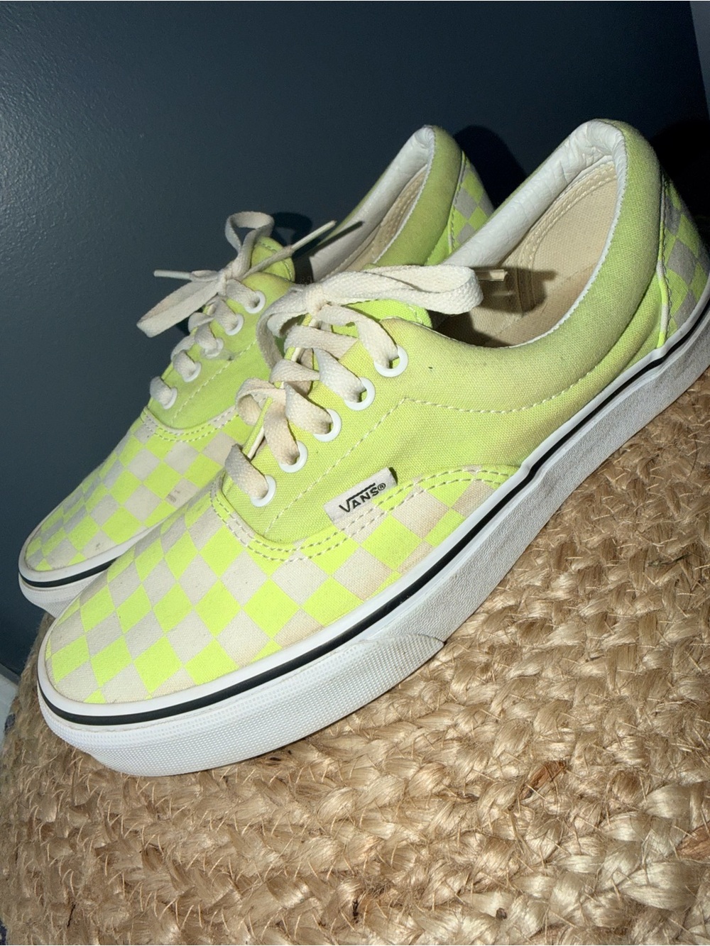 Vans Lime Green Checkered Sneakers - Picture 6 of 6